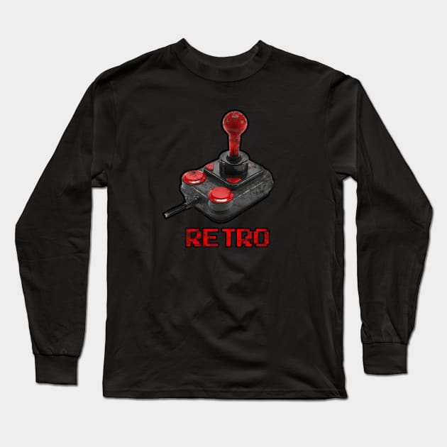 Retro Joystick Long Sleeve T-Shirt by onekdesigns